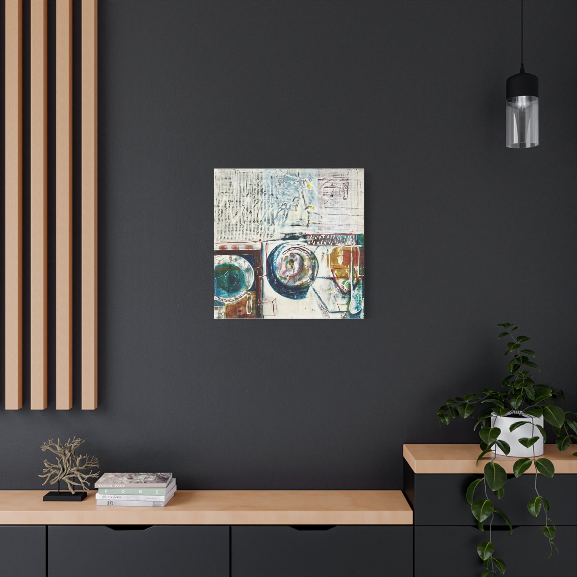 nested, wall artwork, black wall