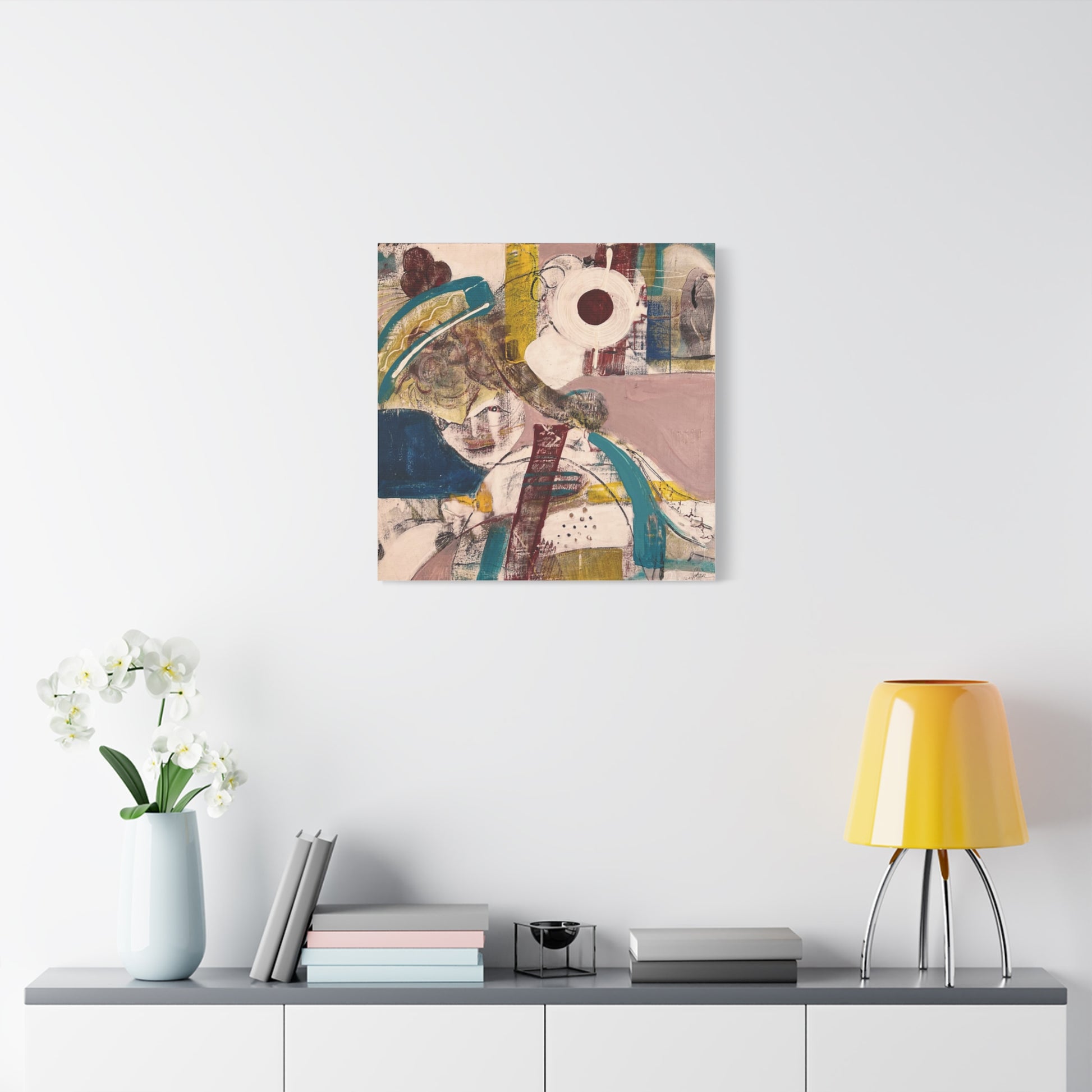 In your service, canvas prints, yellow lamp